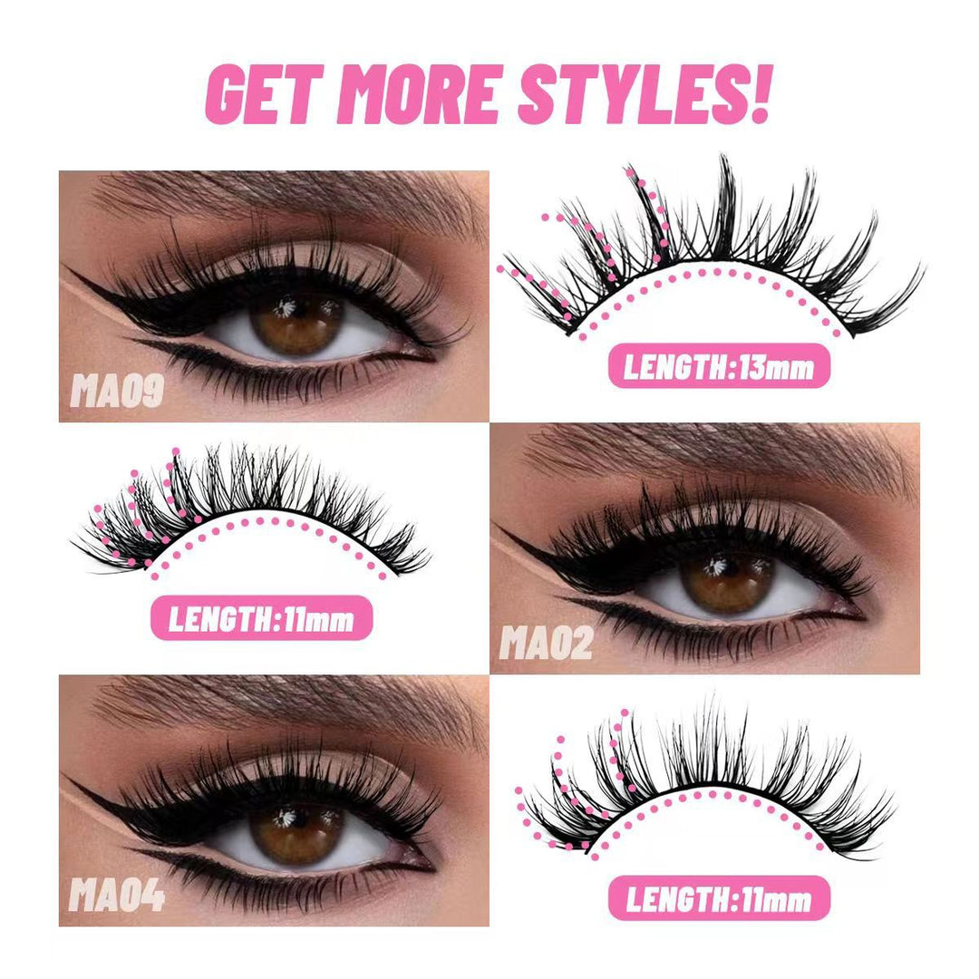 👁️✨ Natural Dense Messy Curly Eyelashes – Soft Volume Lash Set (7 Pairs)