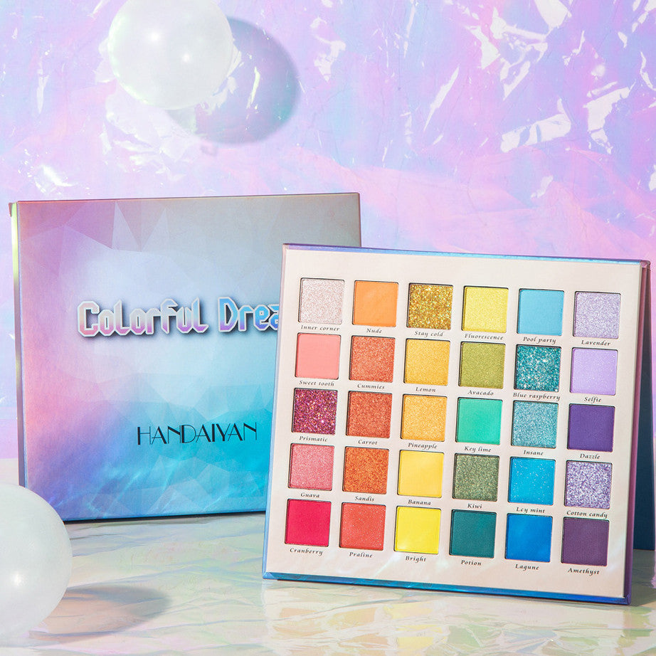 🌈 30-Color Shimmer Matte Glitter Eyeshadow Palette – Dreamy Rainbow Makeup Set ✨