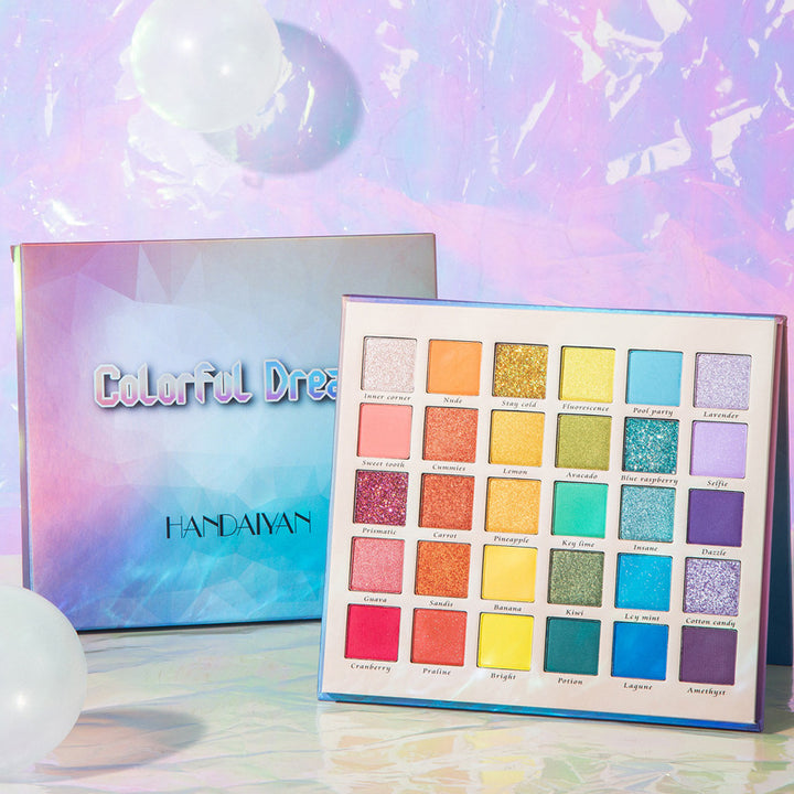 🌈 30-Color Shimmer Matte Glitter Eyeshadow Palette – Dreamy Rainbow Makeup Set ✨
