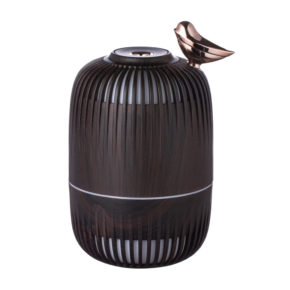🌿💧 Compact Wood-Grain Humidifier | USB Mist Sprayer for Home & Office ✨
