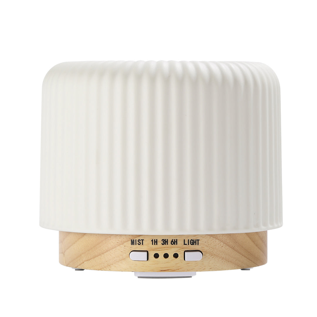 🔥💧 Flame Essential Oil Humidifier | Ceramic & Wood Ultrasonic Aromatherapy Diffuser ✨