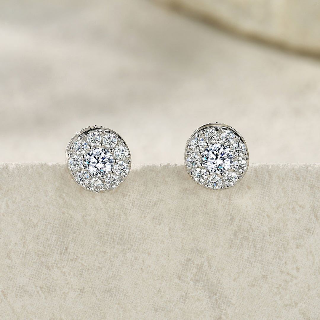 Luxury Moissanite Earrings – Platinum Plated S925 Silver Minimalist Set