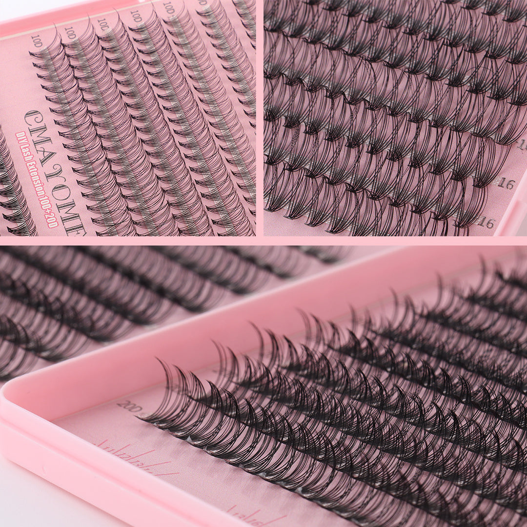 👁️✨ Thick Single Cluster Individual False Eyelash – 30D/40D Eyelash Book Set