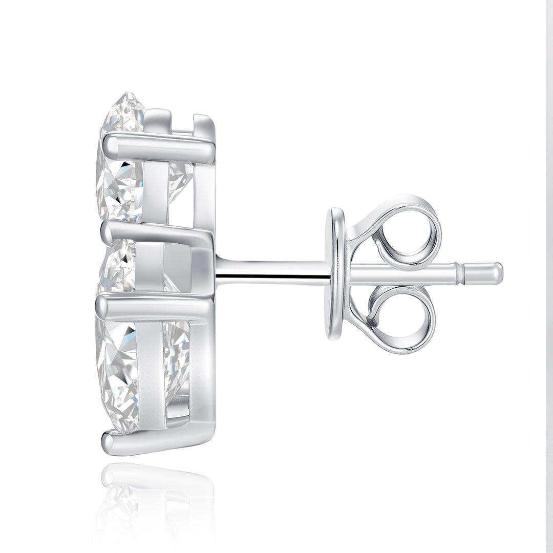 Luxury Minimalist Moissanite Stud Earrings – Platinum-Plated S925 Silver