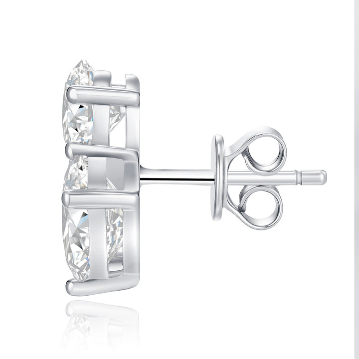 Luxury Minimalist Moissanite Stud Earrings – Platinum-Plated S925 Silver