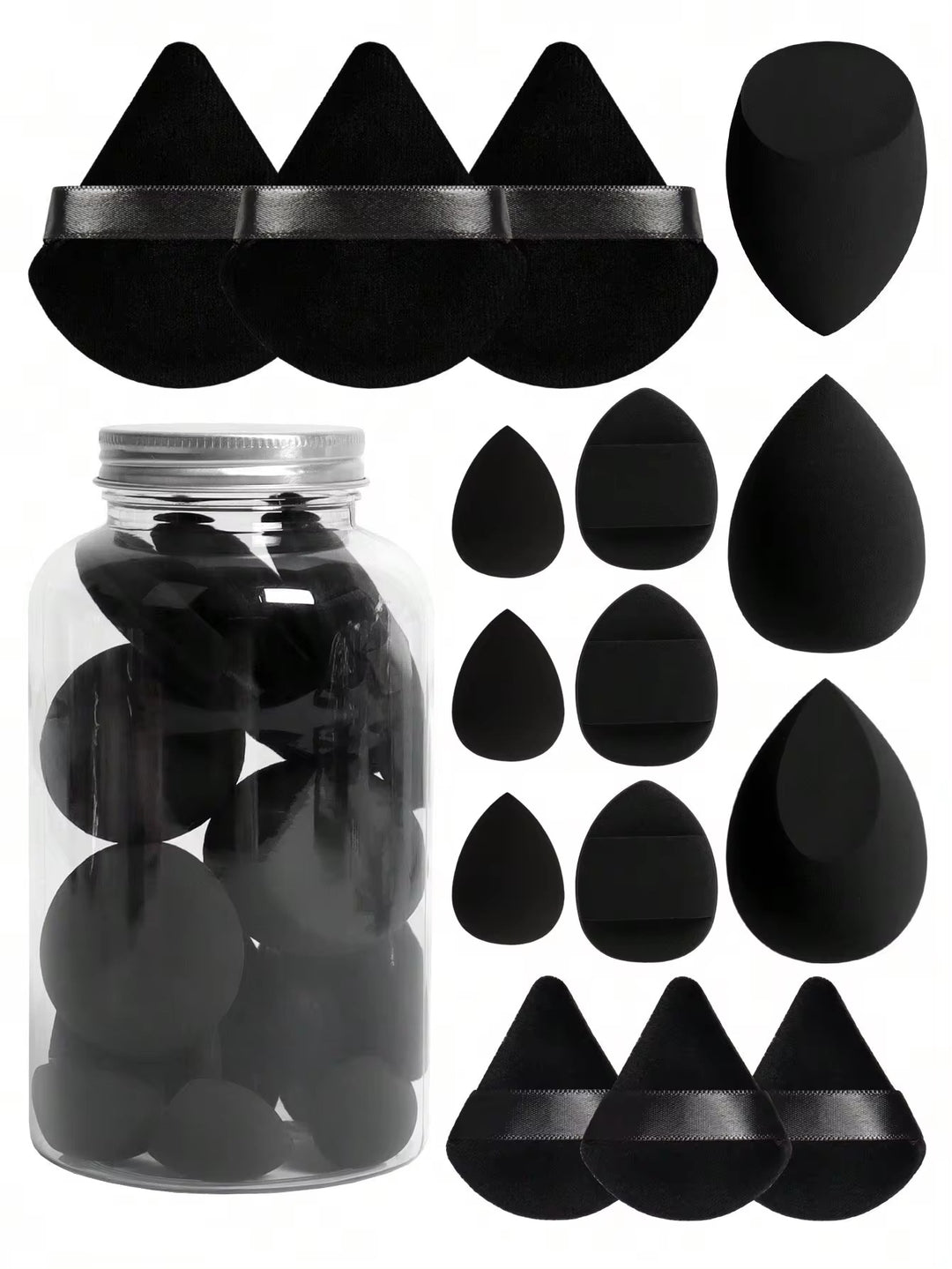 💄✨ 15-Piece Powder Puff Set in Floating Bottle