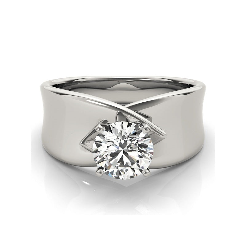 925 Sterling Silver Zircon Ring – Classic Elegant Women’s Jewelry