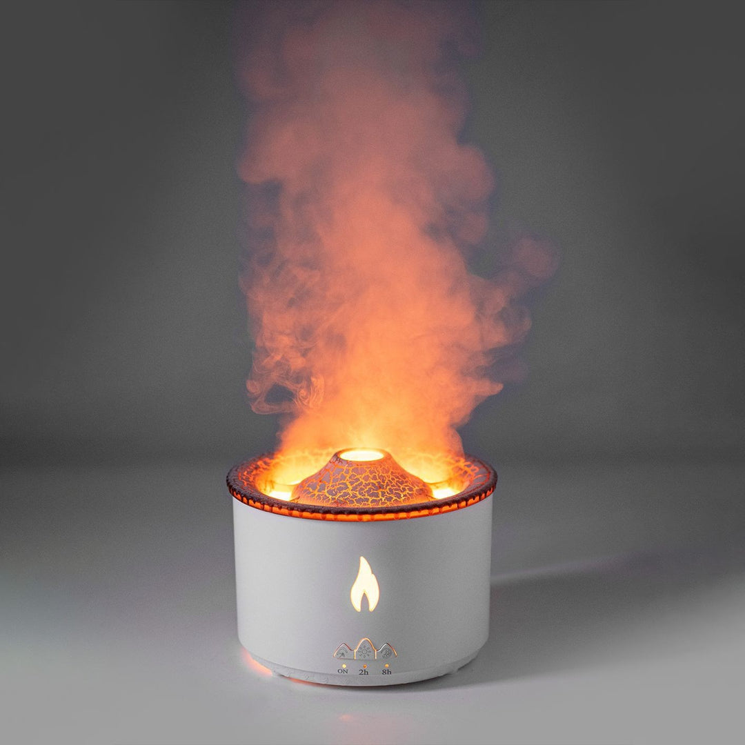 🌋🔥 Creative Volcano Aromatherapy Humidifier | Flame & Smoke Ring Mist Diffuser