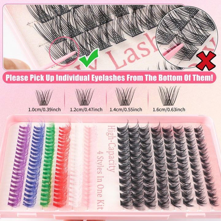 👁️✨ DIY Segmented Natural High-Volume Lash Kit – Large Cluster Set