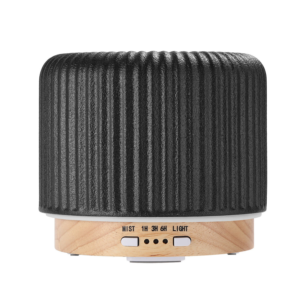 🔥💧 Flame Essential Oil Humidifier | Ceramic & Wood Ultrasonic Aromatherapy Diffuser ✨