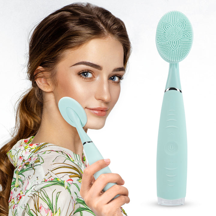 🧼💖 Waterproof Silicone Facial Cleansing Brush | Portable Electric Handheld Pore Cleaner