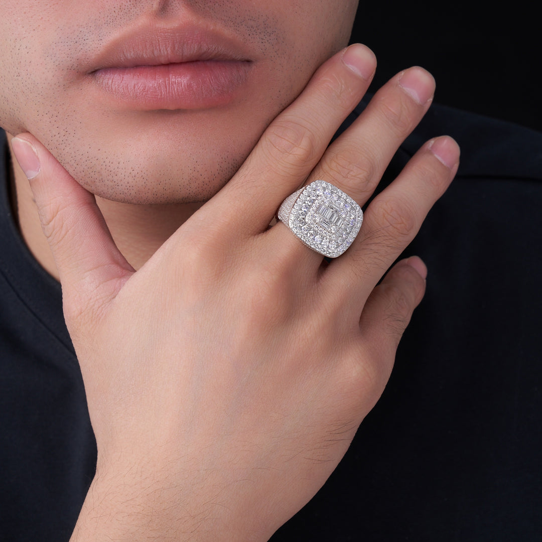 💎 Men’s Moissanite Minimalist Jewelry Set – Platinum-Plated S925 Silver (16.2g, Sizes 5–9) 💎
