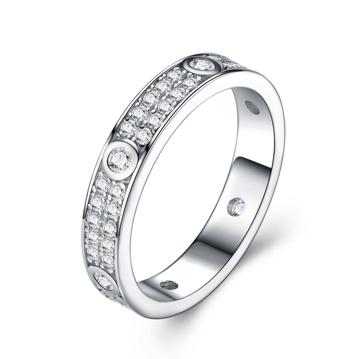 💎 Minimalist Moissanite Ring – Platinum-Plated S925 Silver (3.8g, Sizes 5–9) 💎