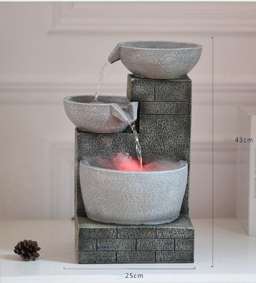💧🏞️ Modern Simple Desktop Fountain Humidifier | Decorative Waterscape Mist Unit