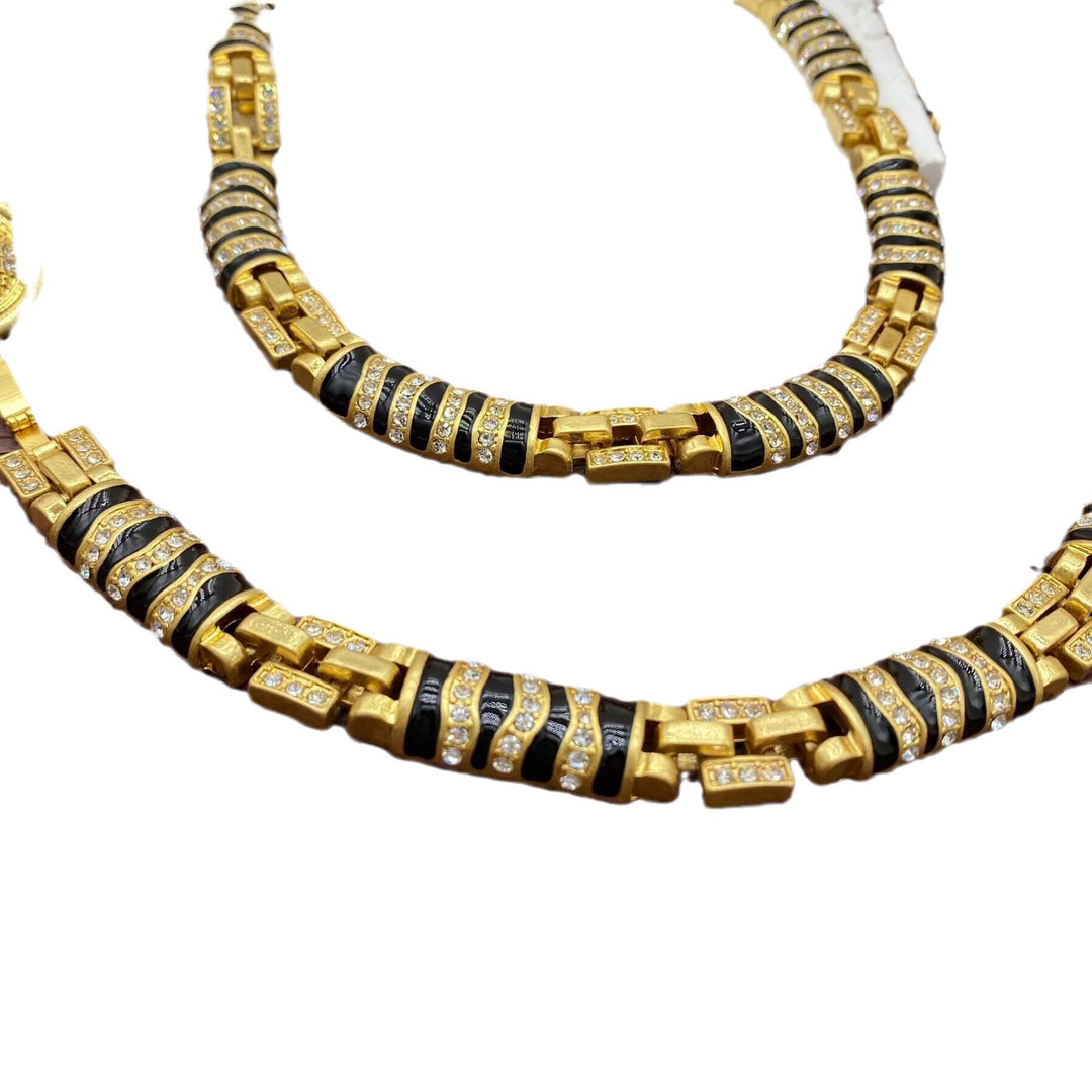 Women’s Handmade Snake-Shaped Rhinestone Jewelry – Necklace, Bracelet & Stud Earrings Set