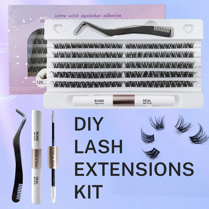👁️✨ Self-Grafting Single Cluster Eyelash Set – DIY Lash Extension Kit