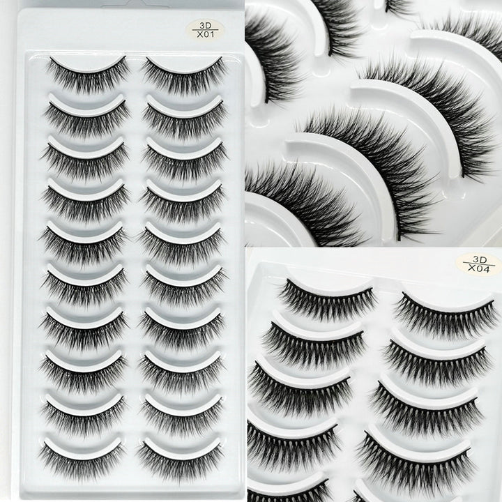 👁️✨ Natural Curling Soft Multilayer Stereoscopic Eyelashes – 10 Pairs