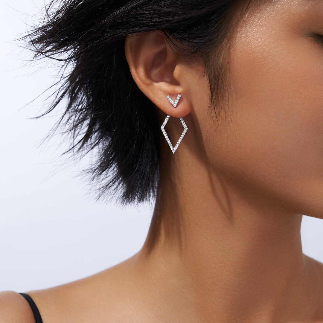 Luxury Minimalist Moissanite Earrings – Platinum-Plated S925 Silver