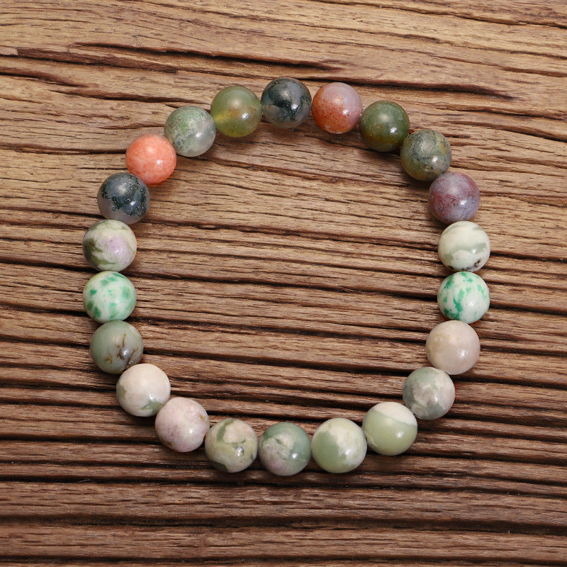 108 Natural Stone Tassel Necklace – Indian Agate Bohemian Style