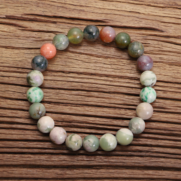 108 Natural Stone Tassel Necklace – Indian Agate Bohemian Style