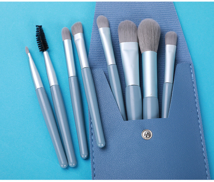 ✨ Portable 8-Piece Makeup Brush Set — Soft Hair Beauty Tools 💄