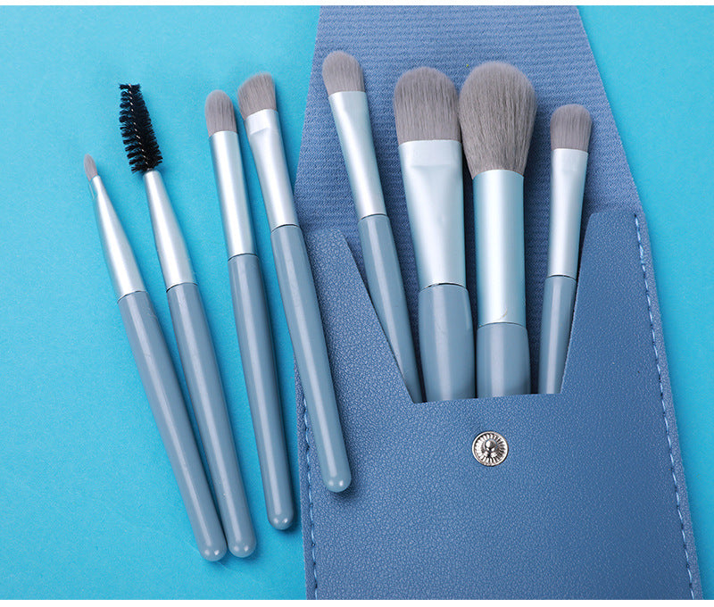 ✨ Portable 8-Piece Makeup Brush Set — Soft Hair Beauty Tools 💄