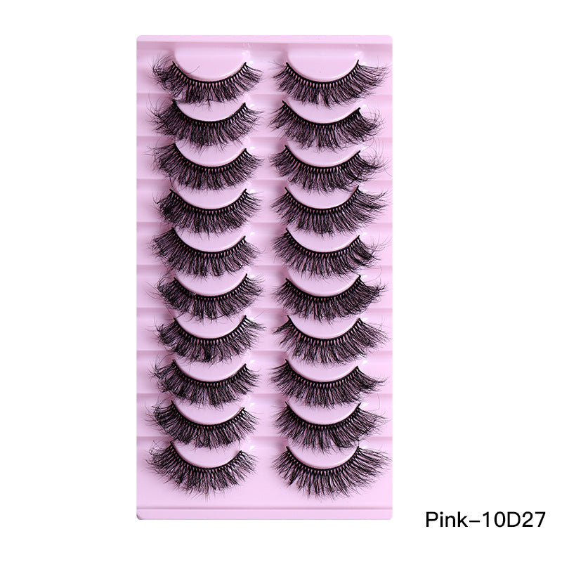 👁️✨ 10 Pairs Natural Thick Curly Eyelashes – Soft Volume False Lashes Set