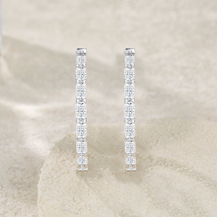 Luxury Minimalist Octagonal Moissanite Earring Set – Platinum-Plated S925 Silver