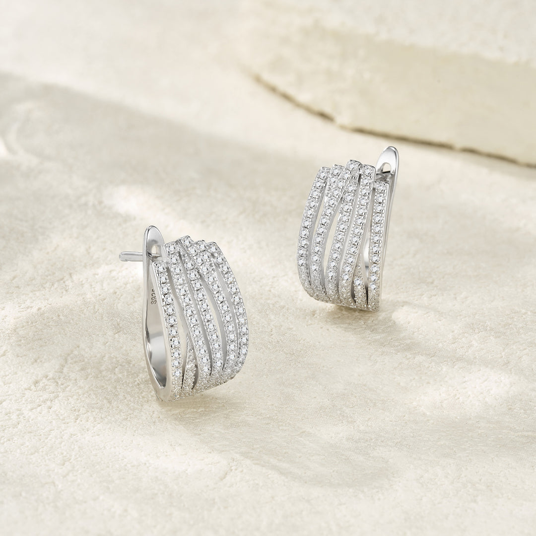Luxury Moissanite Earring Set – Platinum-Plated S925 Silver Minimalist Jewelry