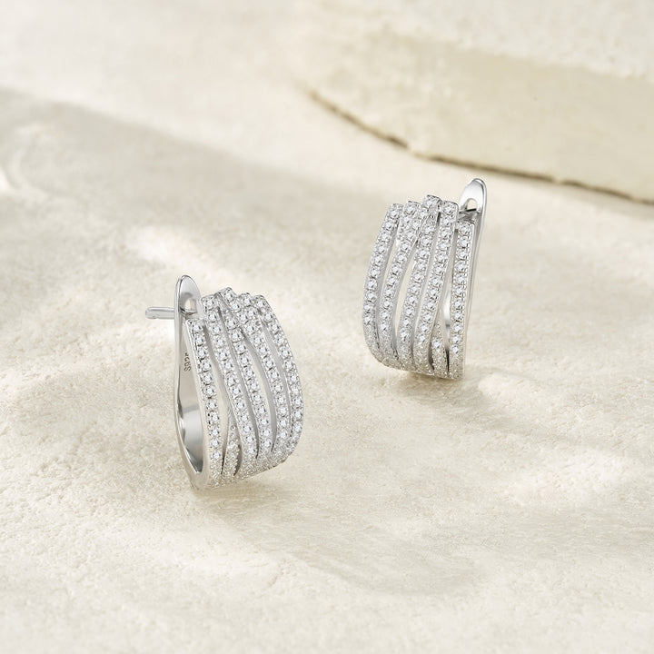 Luxury Moissanite Earring Set – Platinum-Plated S925 Silver Minimalist Jewelry