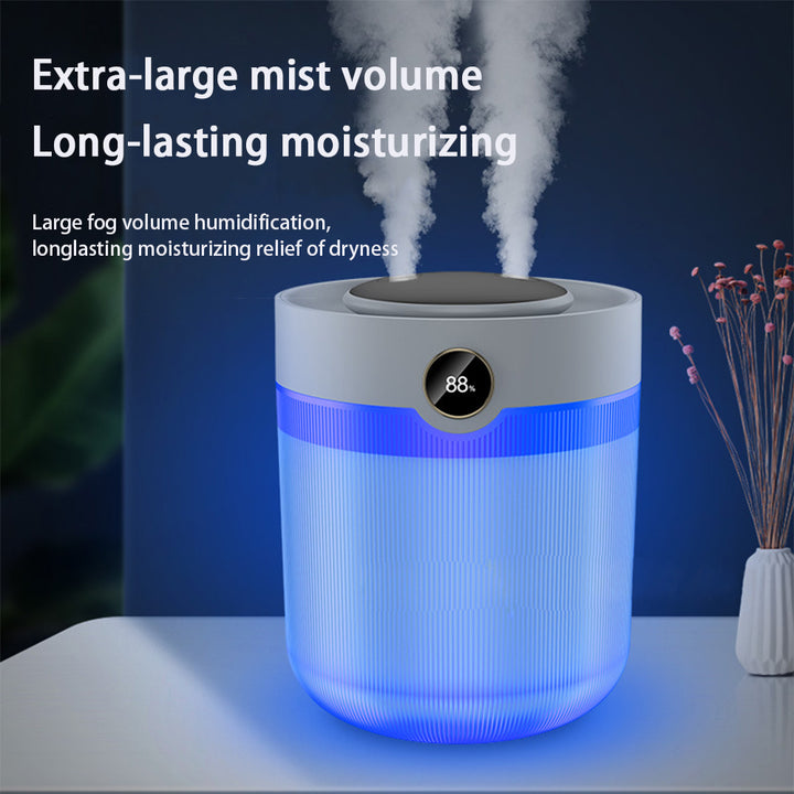 💧📟 2L Digital Display Humidifier | Dual Spray Silent USB Air Moisturizer ✨