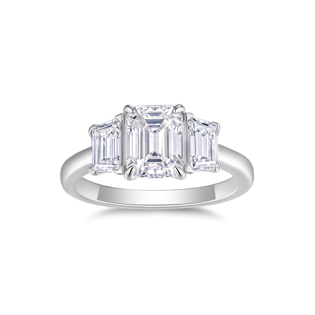 Octagonal Moissanite Ring – Platinum-Plated S925 Silver (6×8 mm, 3g, Sizes 5–9) 💍