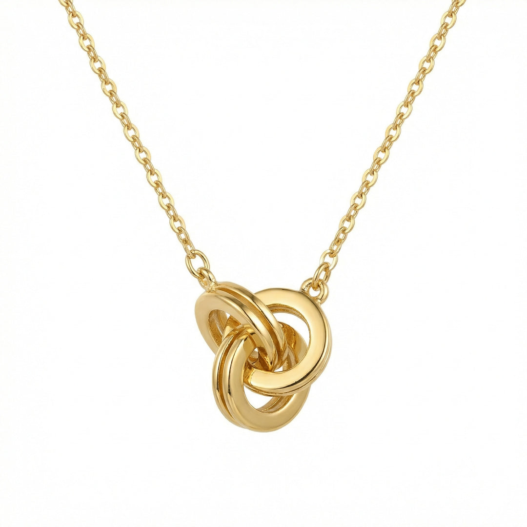 ✨ 925 Sterling Silver Triple Interlocking Ring Necklace