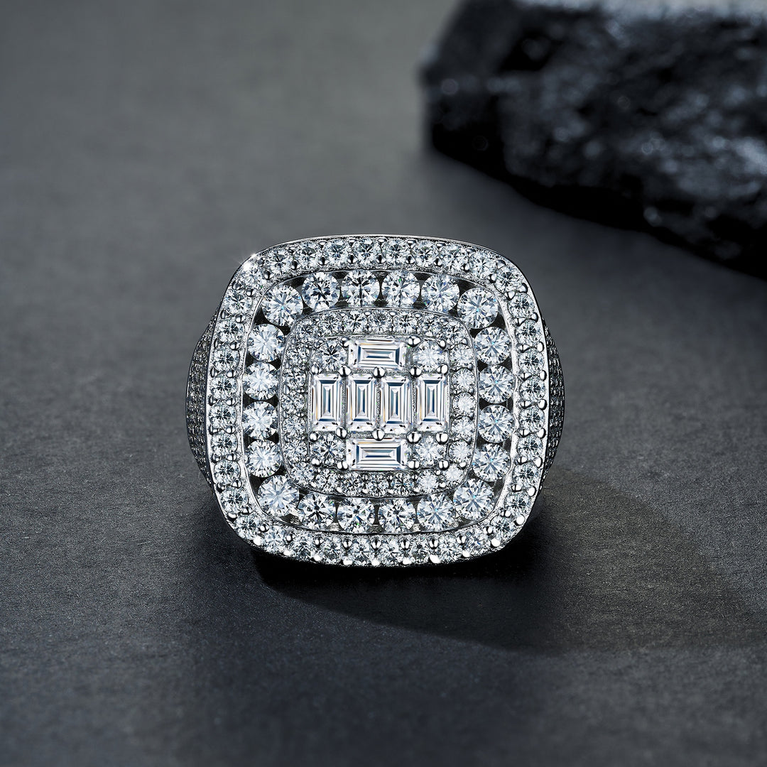 💎 Men’s Moissanite Minimalist Jewelry Set – Platinum-Plated S925 Silver (16.2g, Sizes 5–9) 💎