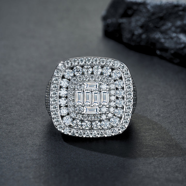 💎 Men’s Moissanite Minimalist Jewelry Set – Platinum-Plated S925 Silver (16.2g, Sizes 5–9) 💎