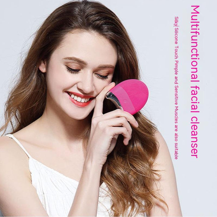 💖🌀 Mini Electric Silicone Cleansing Brush | Ultrasonic Pore Cleaning Beauty Tool