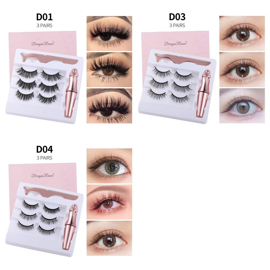 🧲👁️ Natural Long Lasting Magnetic Eyeliner & Magnetic False Eyelashes Set – 5 Pairs with Tweezers & Mirror Case