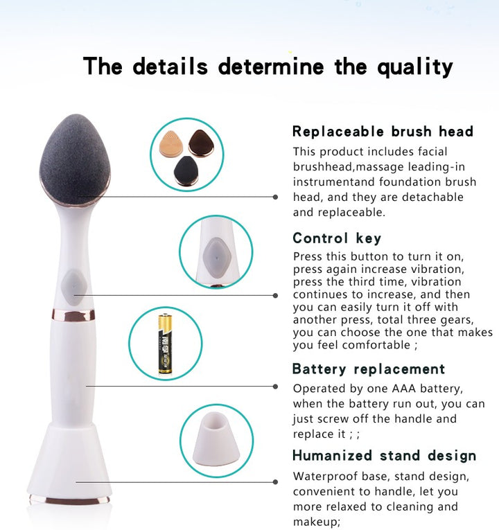 💖🧼 Three-in-One Multifunctional Face Wash Brush | Electric Facial Cleansing & Makeup Care Device