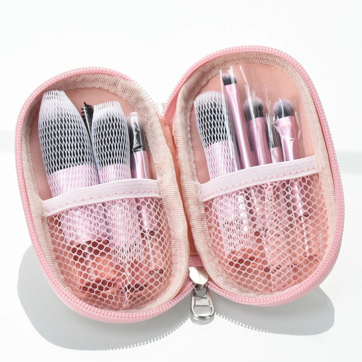 ✨ Mini Makeup Brush Set with Storage Bag — Soft Travel Beauty Kit 💄