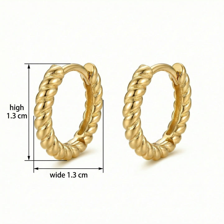 ✨ 925 Sterling Silver Twisted Rope Hoop Earrings – Textured Braided Design ✨