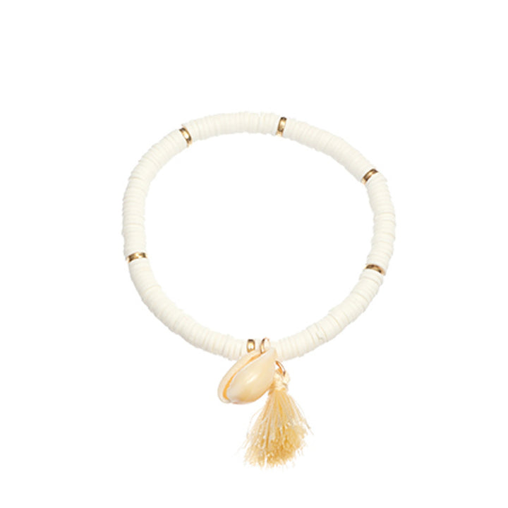 Bohemian Ethnic Shell Tassel Bracelet – Soft Clay Colorful Design