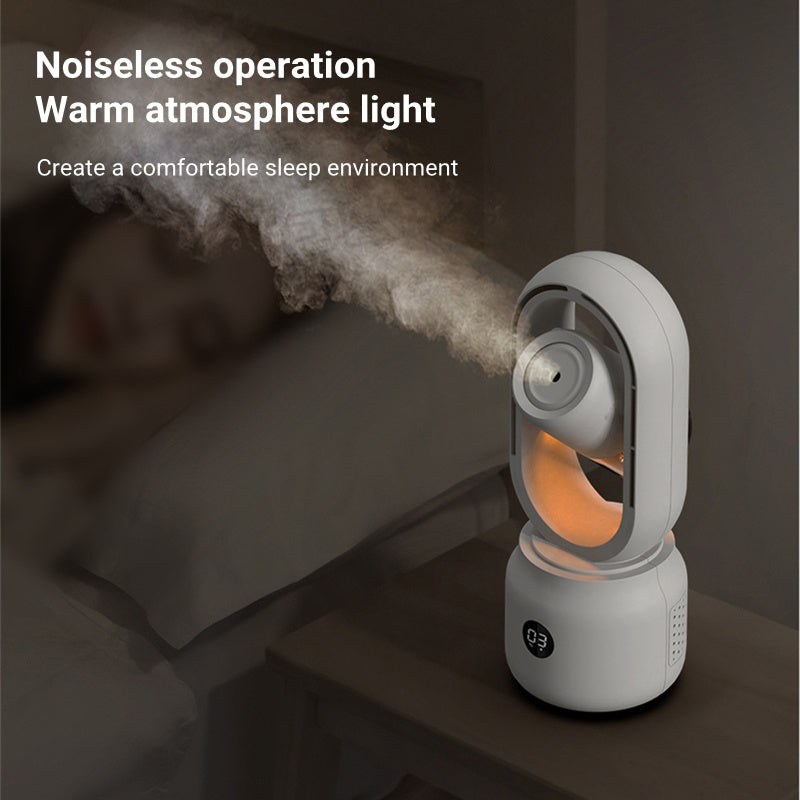 🌬️💧 Bladeless Mist Fan | USB Rechargeable Air Cooler & Humidifier ❄️✨
