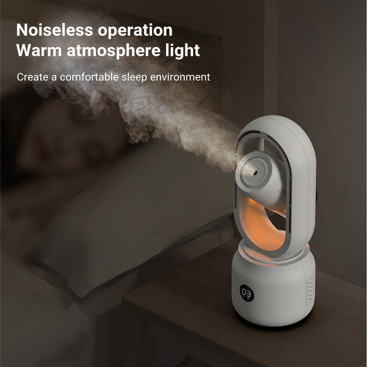 🌬️💧 Bladeless Mist Fan | USB Rechargeable Air Cooler & Humidifier ❄️✨
