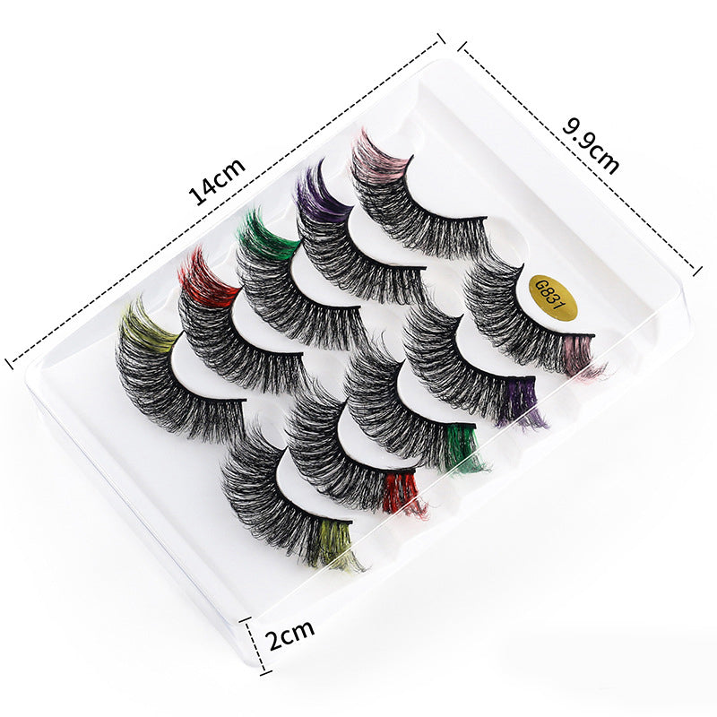 👁️✨ Color Natural Thick 5 Pairs Pack – 3D False Eyelashes (Imitation Mink)