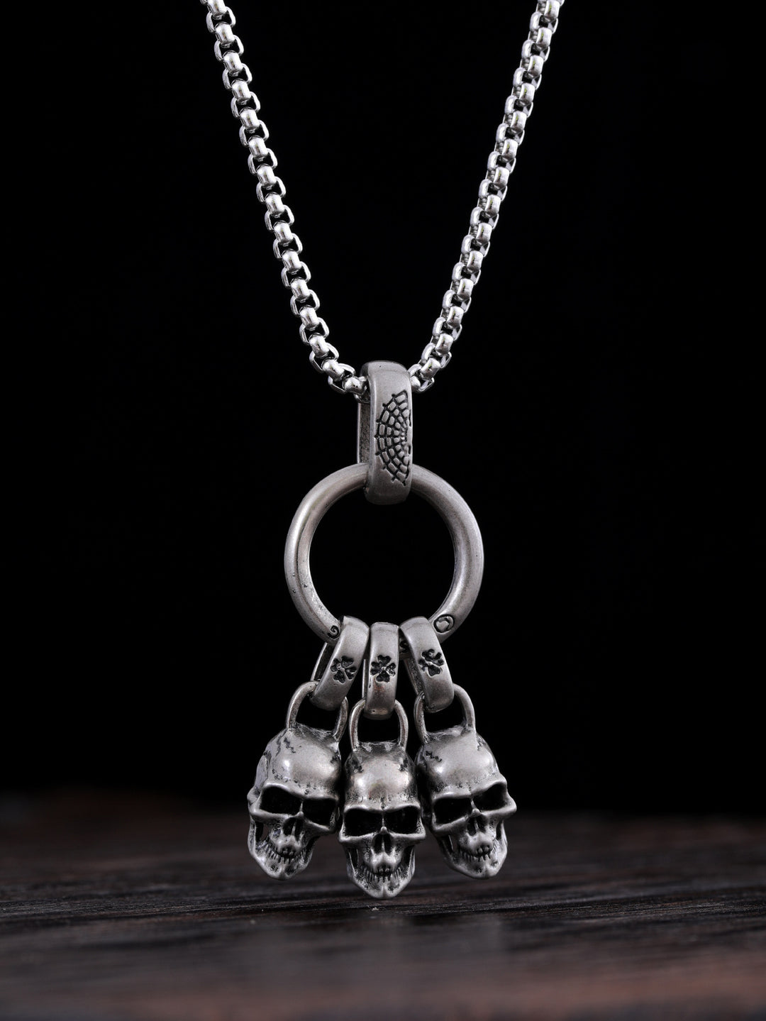 Men’s Street Punk Vintage Pendant Necklace – Trendy Metal Chain Jewelry