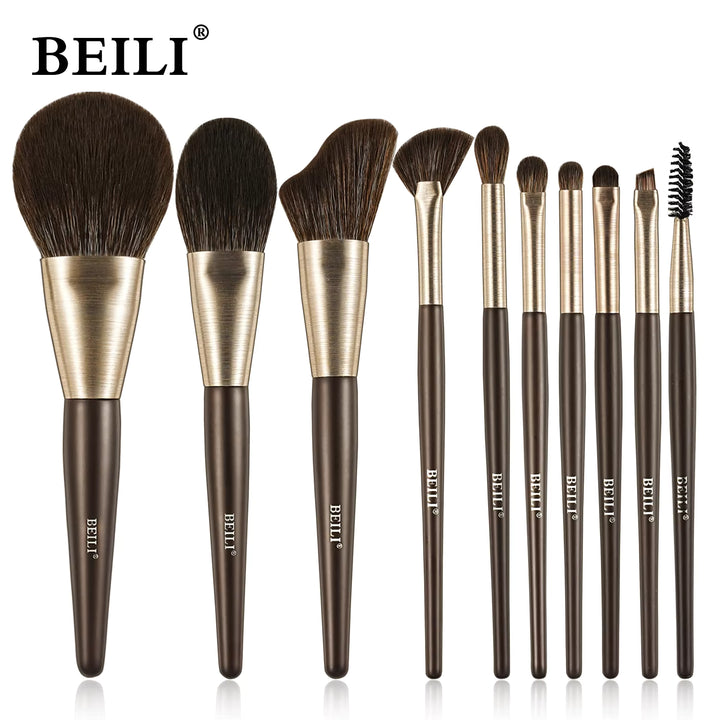 🖌️ 10-Piece Kabuki Makeup Brush Set – Soft Synthetic Brushes for Foundation, Concealer & Eyeshadow 💄✨