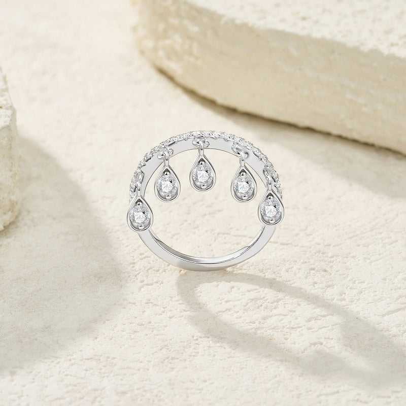 💍 Minimalist Moissanite Ring – Platinum-Plated S925 Silver (3.4g, Sizes 5–9) 💍