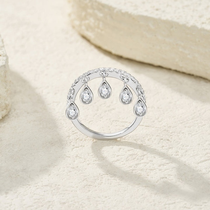 💍 Minimalist Moissanite Ring – Platinum-Plated S925 Silver (3.4g, Sizes 5–9) 💍