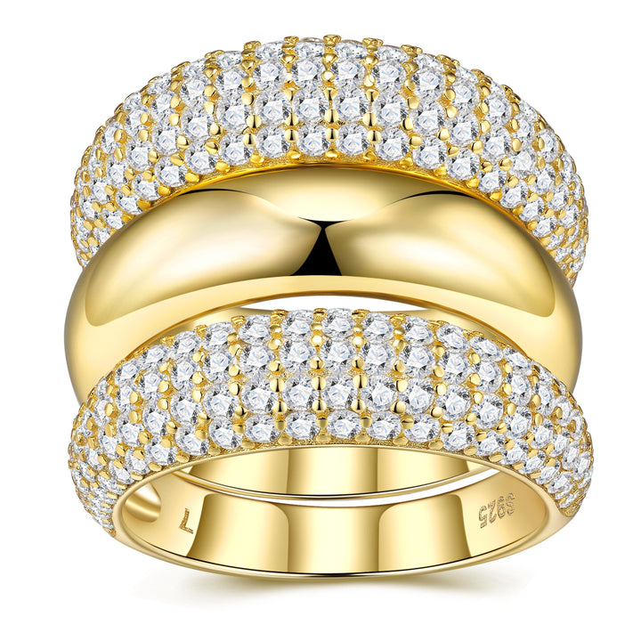 💍 Engraved Moissanite Ring – Gold-Plated S925 Silver (9.7g, Sizes 5–9) 💍