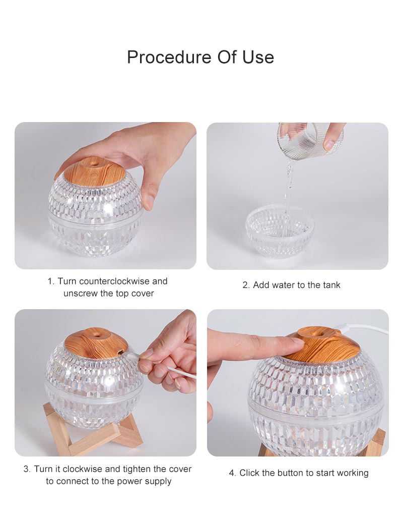 🔮💧 Crystal Ball Humidifier | RGB Colorful Mini Silent Ultrasonic Mist Diffuser ✨